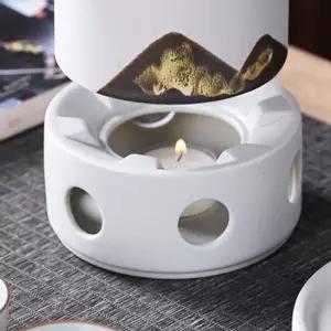 힐링타임 도자기 티워머(화이트)녹차 허브온열 포트 다과 용기