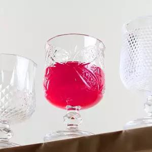 크리스탈 고블렛잔 나비 185ml 4개 1세트글라스 술잔 술컵 디자인 선물용 예쁜 유리