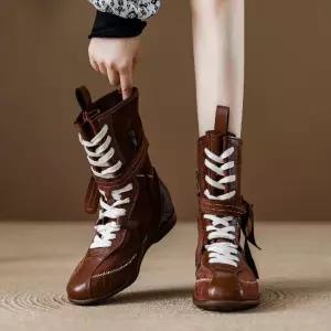 셉띠엠브레 가을 빈티지 스웨이드 워커 여성플랫워커 단화 부츠 슬림 소프트 미들 UNO3