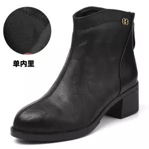 셉띠엠브레 빈티지 가을 면부츠 여성플랫워커 리얼가죽 미들굽 소프트키높이 워커 엠보싱 앵클부츠 빅사이