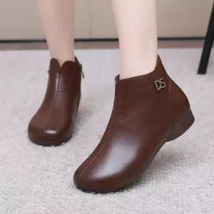 셉띠엠브레 빈티지 가을 단화 여성플랫워커 진피 굽높이 엄마룩 앵클부츠 라운드 키높이 미들부츠 플랫워커