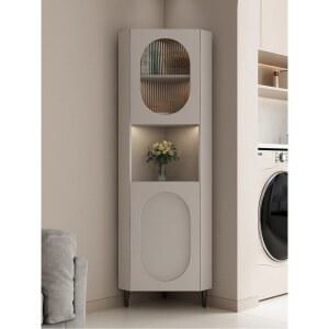 코너 수납장 럭셔리 삼각장 모서리 캐비닛 책장 선반 틈새 조립식 거실 침실