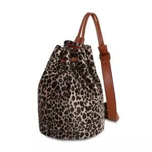 오피 M2305 여성 호피 슬링백 복조리 버킷 레오파트무늬 슬링