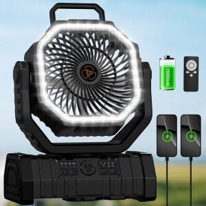 KINGLEAD 킹리드 무선 캠핑 선풍기 LED 조명 텐트천장 휴대용 대용량 배터리 팬