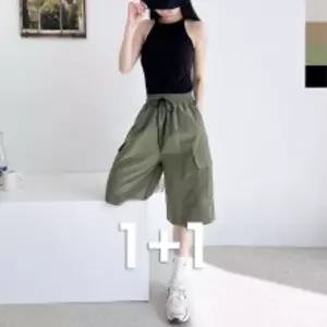 1+1 GSS NP52W 여자 후디 카고 반바지밴딩 밴딩 여성 팬츠