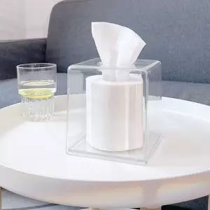 둥근모서리각티슈박스 케이스 화장지 14x14x14cm두루마리휴지 면커버 TISSUE 폭탄 센스있는집들이선물 걸이