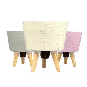 피클레온 삼발이 벽돌스타일 낮은원형 화분 24x26cm미니 대형 중형 거실 베란다 가드닝 이화분 플라스틱 인