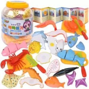 요정프루티 해산물썰기+통 소꿉놀이 세트 2l061-024 주방 음식 모형 자르기 소품 장난감 키친 역할 식역할