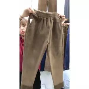 팬츠 여사친 스트라이프팬츠 매치 램스울 일자 기모 코듀로이 추동 배기 9부 원템3