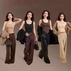 여성 캡내장 나시 민소매 보온 이너웨어 슬림핏 브라탑겨울 기모 발열내의 내복 속바지 런닝 브라 내의 필