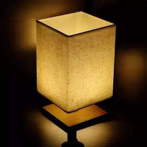 게더릭 밝기조절 사각 무드등 (화이트린넨)철제프레임등 수유등 빈티지조명 침실등 철제등 스탠드 수면등