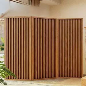 블라인드파티션 원목 카페 사무실 접이식 거실파티션 칸막이 받침대 가림막 수직 세로격자