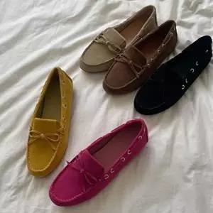 [옷자락]여자 고급 스웨이드 리본 장식 슬립온 로퍼