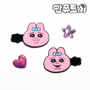 빤쮸토끼 헤어 클립 2P 세트 - 눈물머리삔 머리핀 악세사리 액세서리 삔 토끼삔