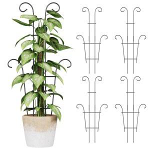 실내 등반 식물을 위한 23.6인치 더 큰 식물 트렐리스, 화분용 금속 정원 트렐리스 4팩, 방청, 및 실외 가정용 크고 튼튼한 지지대