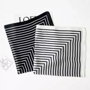 ( )여성봄스카프 헤어 머리띠 스트라이프 스카프 간절기 클래식 화이트 여름 블랙 스카프 스트라이프