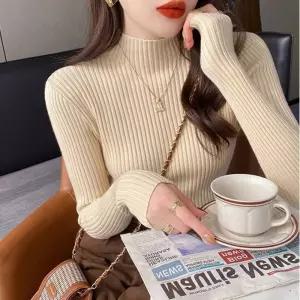 7칼라 골지 니트 반목 폴라티 목티 목라 여성상의