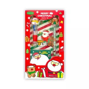 크리스마스 선물세트(10개)메모지 산타 떡메 4색볼펜 눈사람 지우개 카트리지연필 루돌프 단체 판촉물 문구