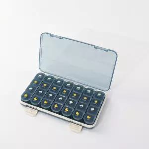 휴대용 일주일 보관 약통 2사이즈출장 여행 요일 약케이스 투명 요일별 데일리 알약 알약통 비타민