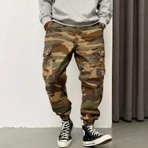 남성바지 봄가을 카무플라주 특전사 패션 와이드 조거 팬츠 심쿵직구