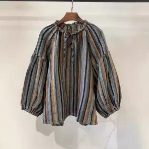 여자셔츠 체크 염색 박시 린넨 상의 봄여름 퍼넬넥 심쿵마켓