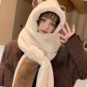 길이감좋은목도리 귀있는 머플러 세탁가능 부드러운 여운 46X110cm겨울필수아이템 코디 패딩 라쿤털 여자