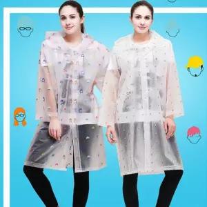 남녀공용EVA 투명우의 골프 낚시 레인코트 비옷 젤리 파우치 판촉 EVA