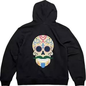 [셀러에이드]기모후드집업 뒷면 콧수염 해골파티 할로윈그림 다양한색상