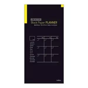 말리스타)블랙페이퍼 슬림A5노트(플래너)디자인 이예쁜 혁신적인 귀여운 사용이편리한 학생 필기 용품 사무