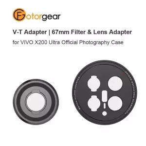 포토기어 V to T 마운트 렌즈 어댑터 2.35x 망원 렌즈용 / 67mm 및 플레이트 비보 X200 촬영 케이스용