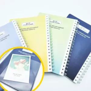 스프링노트 단체 주문 선물 줄 공책 연습장 4개 묶음스 SP 포켓 간격 유선 수납 랜덤 캠퍼스