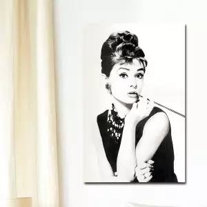 파이프를 문 오드리햅번 캔버스 아트 액자거실인테리어 사무실 선물 신혼집 카페 개업 그림 이사 자취방