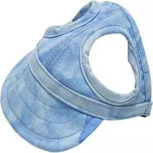 반려견 야구 모자 귀 구멍이 있는 1PC 반려동물 여름 해변용 소형 대형견용 조절 가능한 캣바이저 선보넷