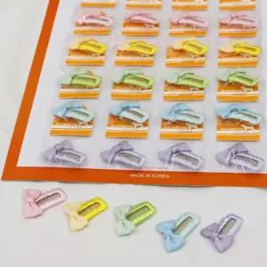 코코아허니 601G 미니 리본 빗살핀 1판 20개입애견머리핀 헤어핀 강아지핀 악세서리