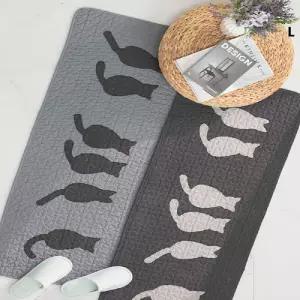 큐티 캣 퀼트 주방매트인테리어 미끄럼방지 발매트 용매트 귀여운 매트 고양이