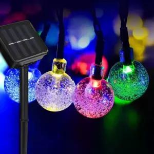 (도토로) 태양광 LED 30구 스노우볼 가랜드 전구(4m) (컬러믹스)가조명 크리스마스 트리 장식 인테리어