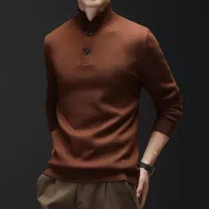 남성니트 봄가을 솔리드 니트 반폴라 레깅스 캐주얼 기모 스웨터 심쿵해외구매