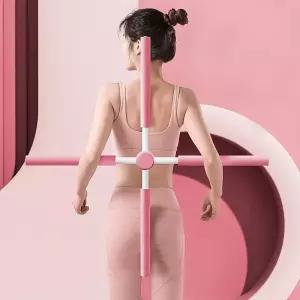 운동 스트레칭봉 핑크 요가십자등 막대기 스트레칭바 기구 홈트레이닝 허리 헬스 보드 등스트레칭