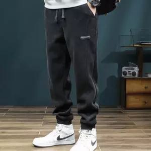 남성 편한 허리밴딩 코듀로이 조거 스타일 기모 바지통넓은트레이닝복 팬츠 여자슬랙스 남자 겨울 츄리닝
