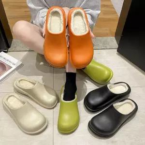 eva 털슬리퍼 방한 방수 따듯한 털신 통굽 실내실내화 기모화