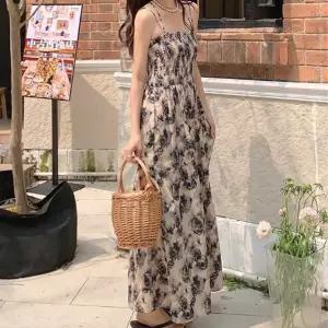 플라워 쉬폰 원피스 LL-D108여름롱 시롱 여성 바캉스 휴가 여자