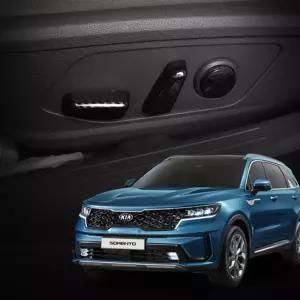 쏘렌토MQ4 카본 실버 시트레버커버차량튜닝 자동차 몰딩 버튼 용퓸