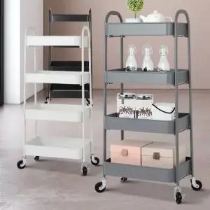 틈새수납 로크 4단 철제트롤리 이동식카트 업소용주방 미용무빙