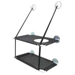 고양이 2단 해먹 흡착식 통풍 캣타워 창문용식 하우스 소형견침대 매쉬방석 용침대 캐빈 실내 놀이 쉼터 안