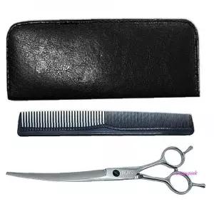 강아지 셀프미용 애견 일자빗세트 커브가위 블랙볼트def448