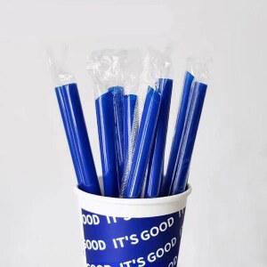 파란색 빨대 개별 포장 웨딩 파티 용품 플라스틱 주방