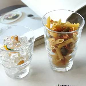 아델리아 웨이브 유리컵 4P세트물 물잔 가정용 음료 커피 다용도 쥬스 찻잔 심플유리 홈카페