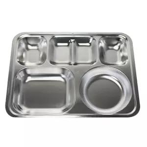 후지사각(사찬)식판 4찬 급식 식판 스텐 스테인레스 일반