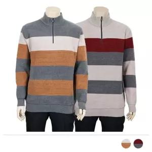MTSS24086 라디브 배색 기모 반폴라 집업 긴팔 니트터틀 니트티 남자 니트 터틀넥