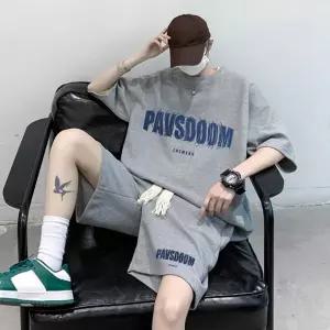 와플 반소매 밴딩 반바지 남자 여름 세트업트레이닝 남녀공용 커플복 운동 츄리닝 여성 반팔운동 남성운동